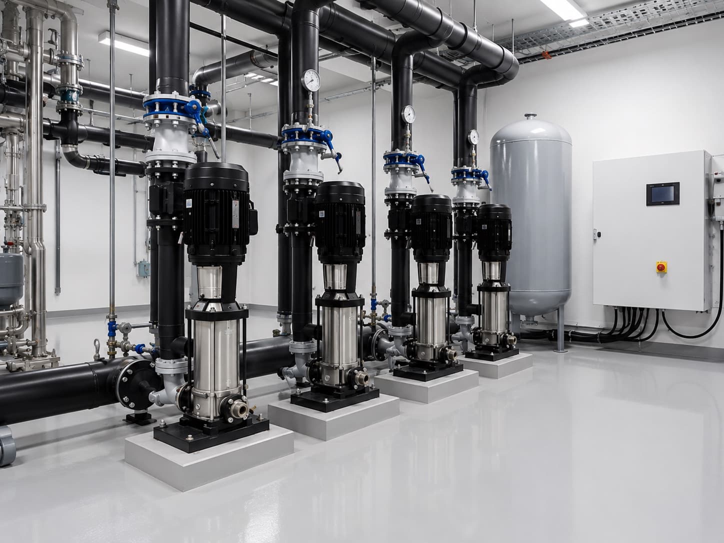 Gebäudetechnik von Pomeka – Installation eines Pumpenraums